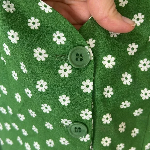 REFORMATION Green Janet Floral Woven Top Size 4 - Picture 8 of 16
